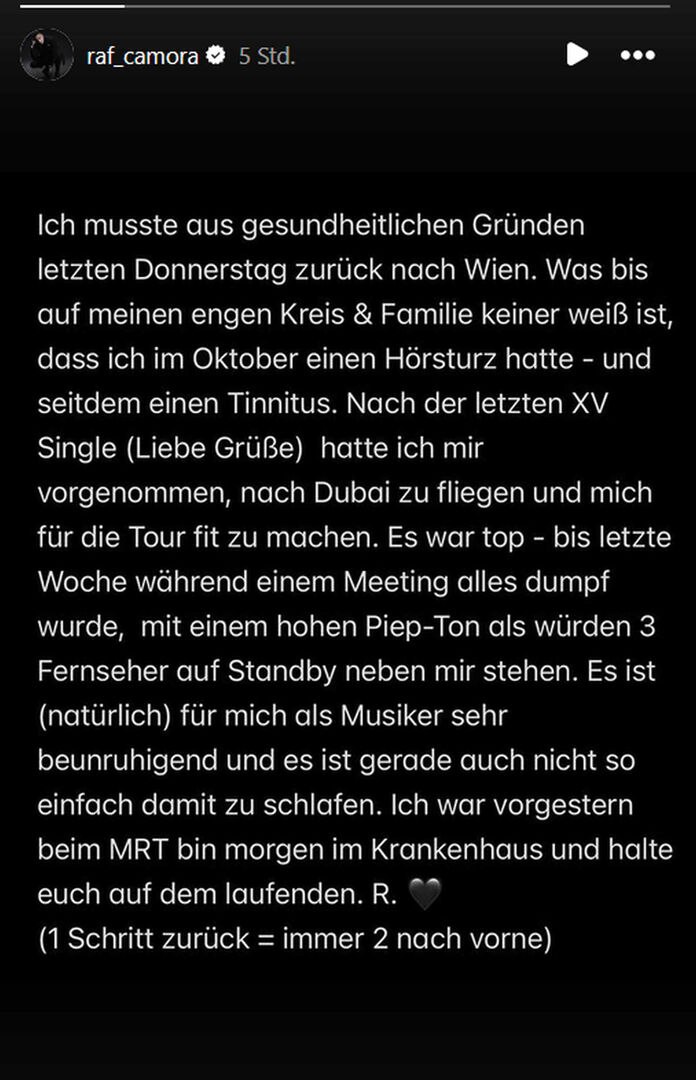 RAF Camoras Nachricht an seine Fans auf Instagram