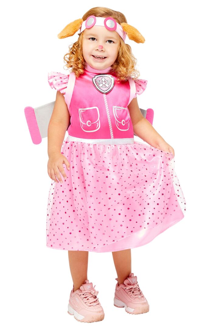 Kind als Sky von Paw Patrol verkleidet.