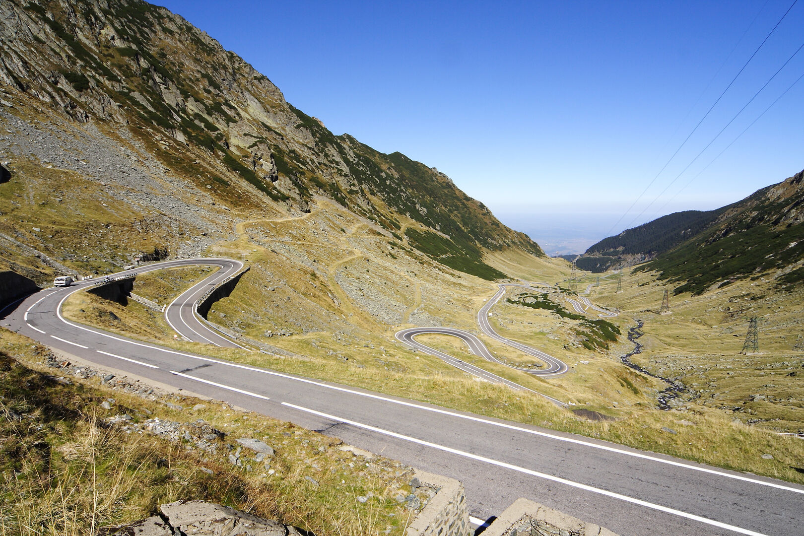 Straßenverlauf der Transfagarasan-Strecke in Rumänien