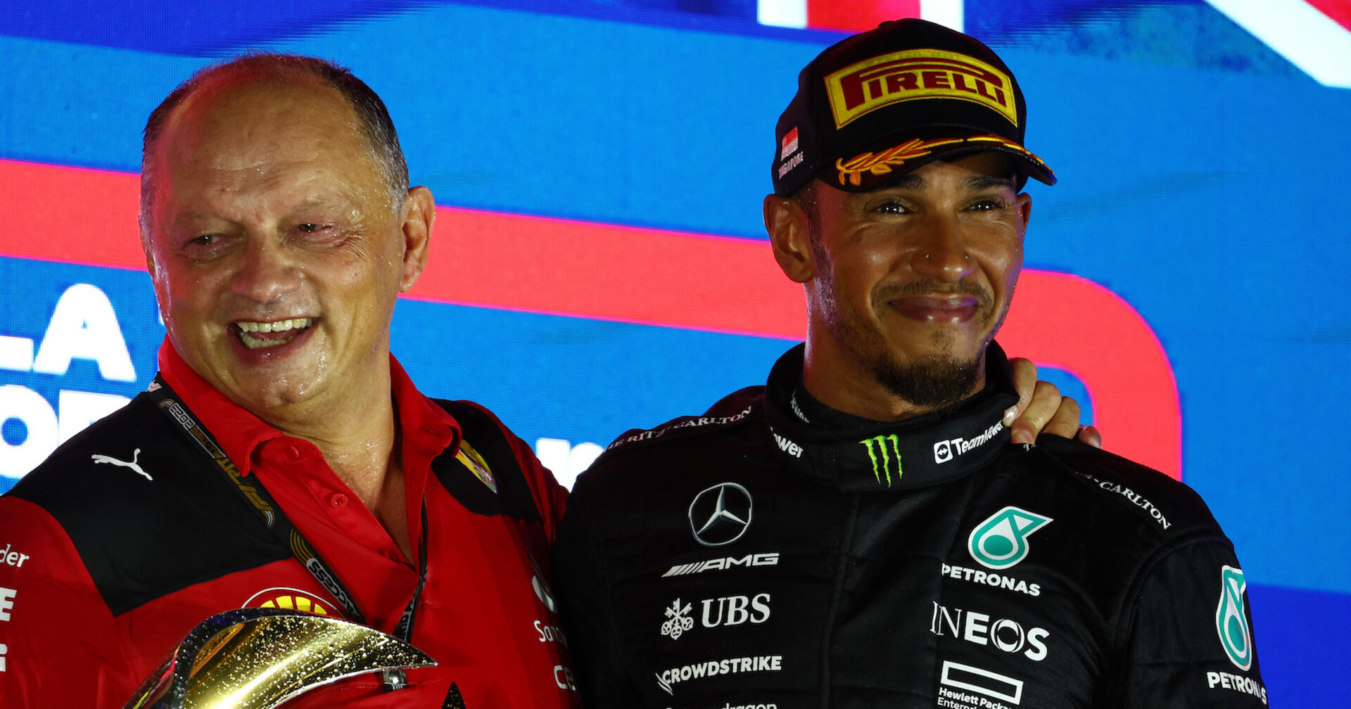 Ferrari-Teamchef Vasseur und Lewis Hamilton scheinen sich bestens zu verstehen