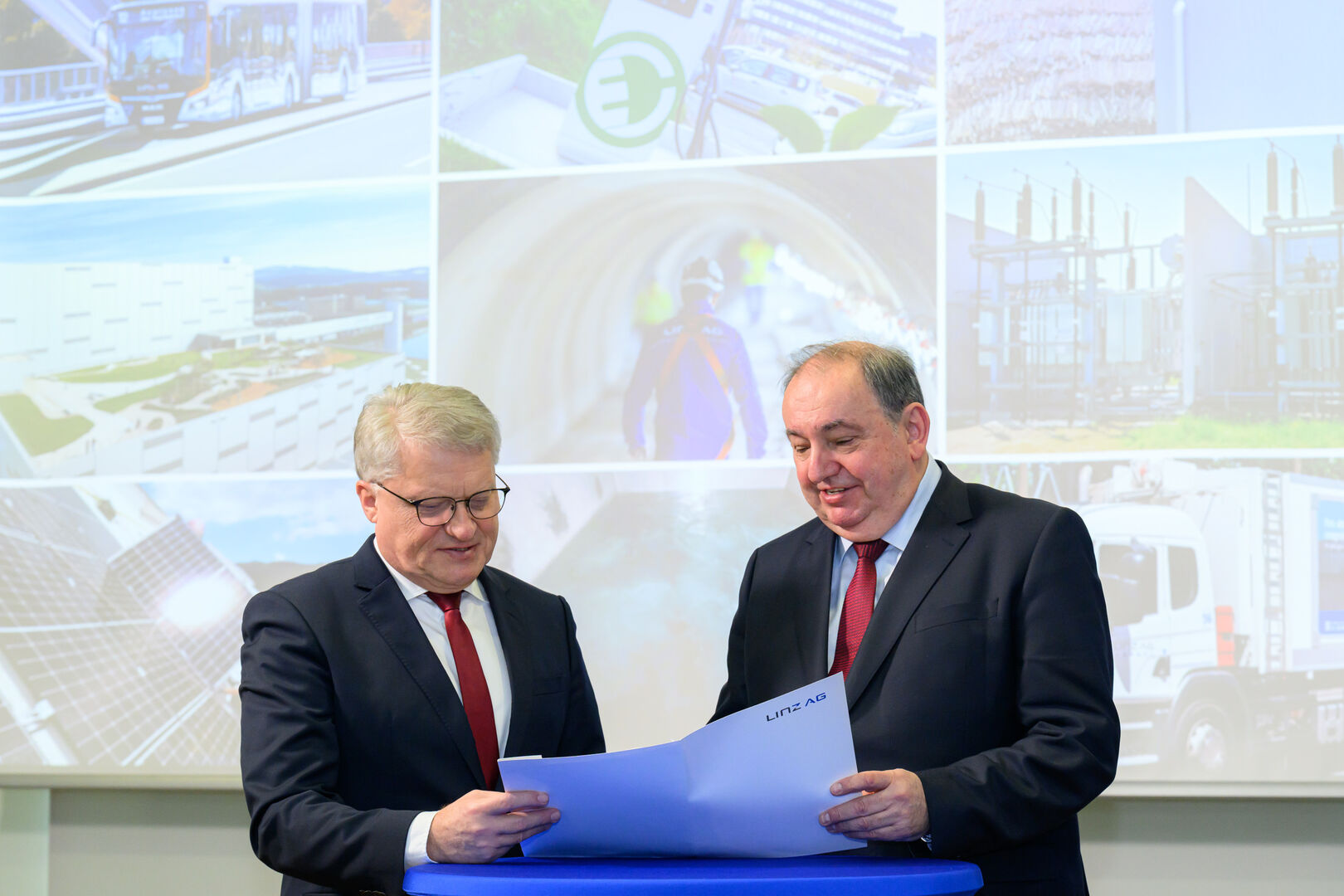 Bürgermeister Klaus Luger und Generaldirektor der Linz AG Erich Haider.