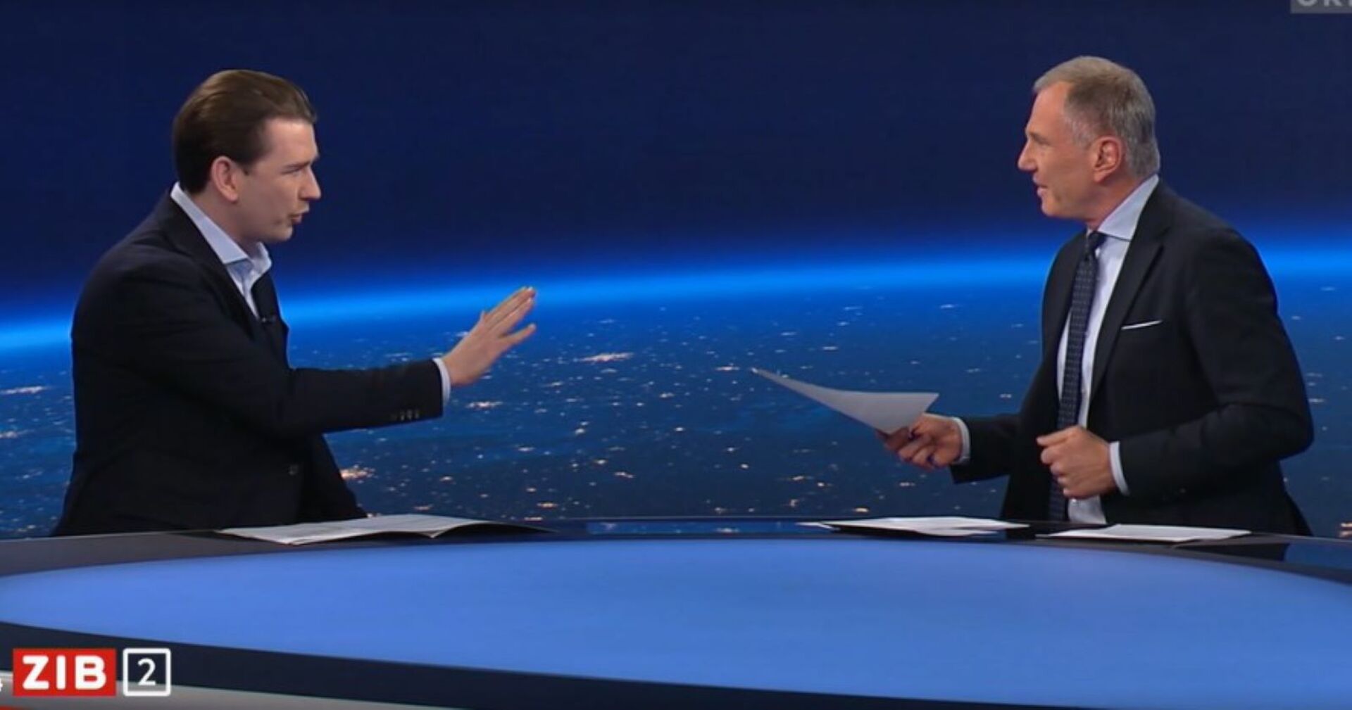 Sebastian Kurz und Armin Wolf diskutieren in der ZIB2