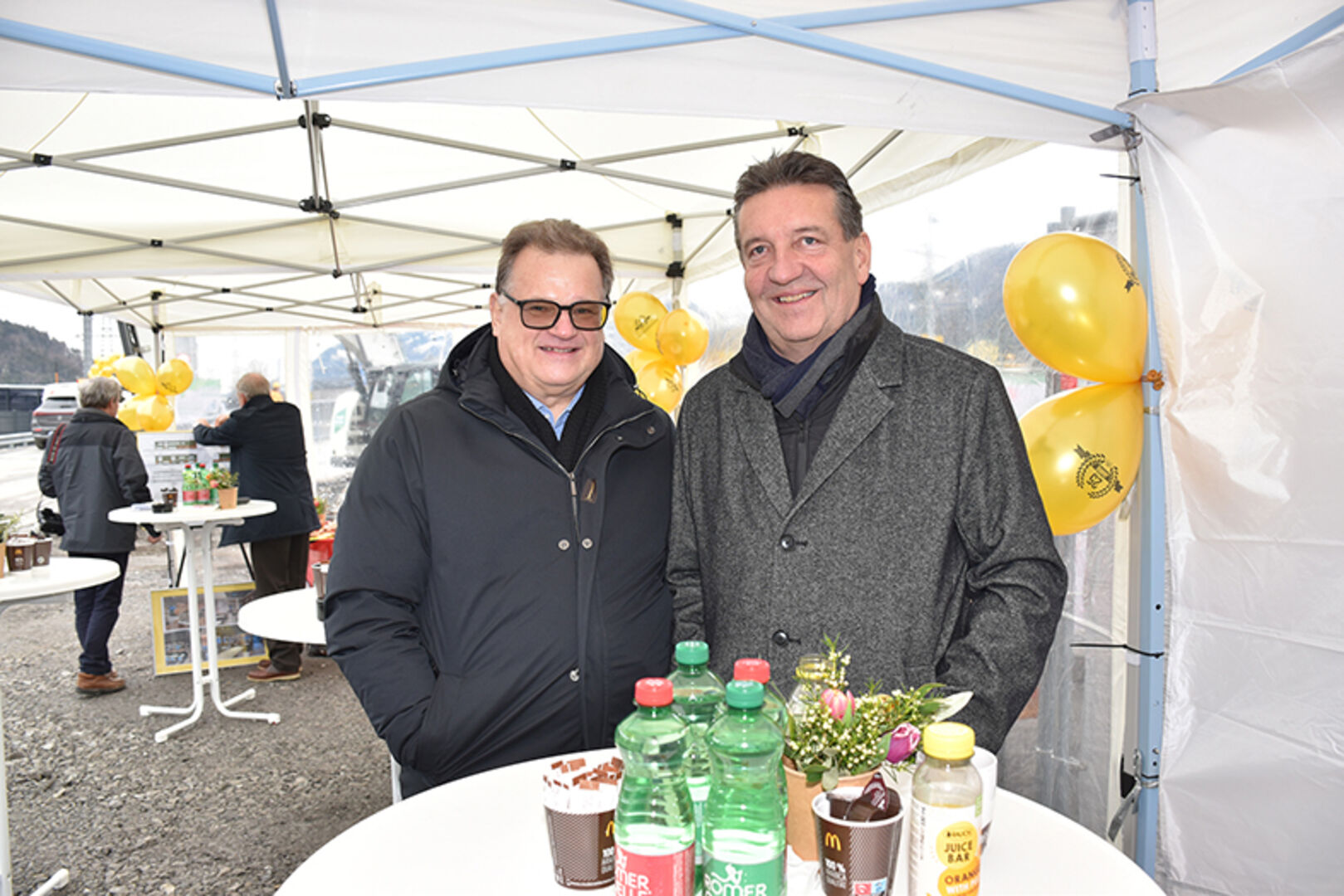 Edgar Schieder und Christian Schmid (Projektentwickler / PLEX AG, FL) (v. li.)