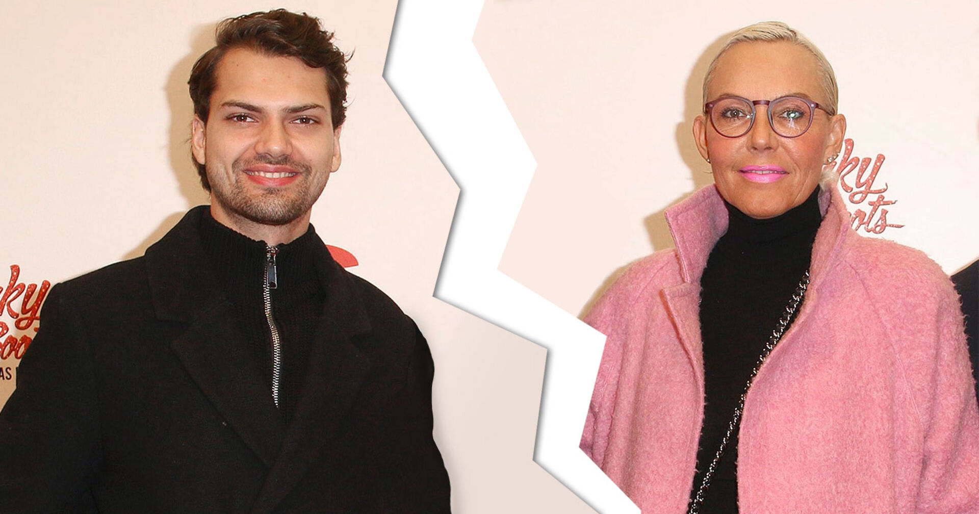 Jimmy Blue Ochsenknecht in einem schwarzen Outfit und Natascha Ochsenknecht in einem rosa Outfit.