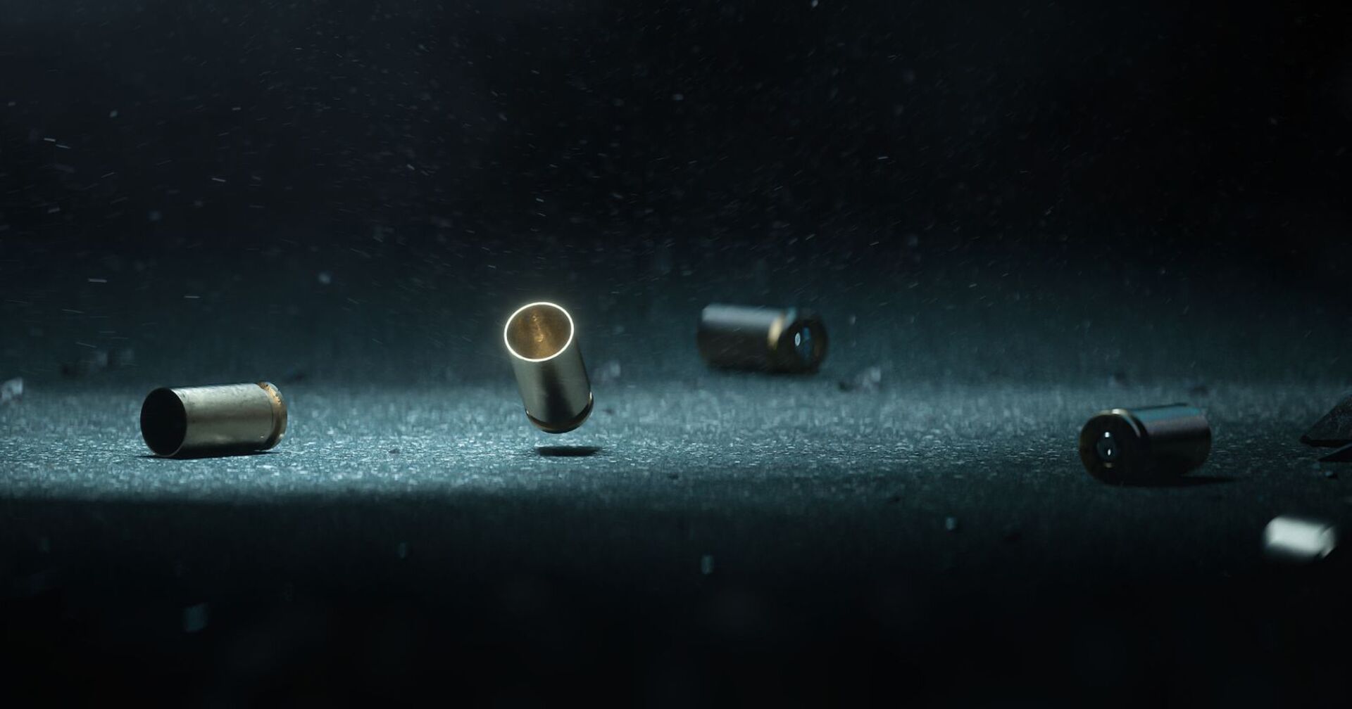 Patronen aus einer Waffe.