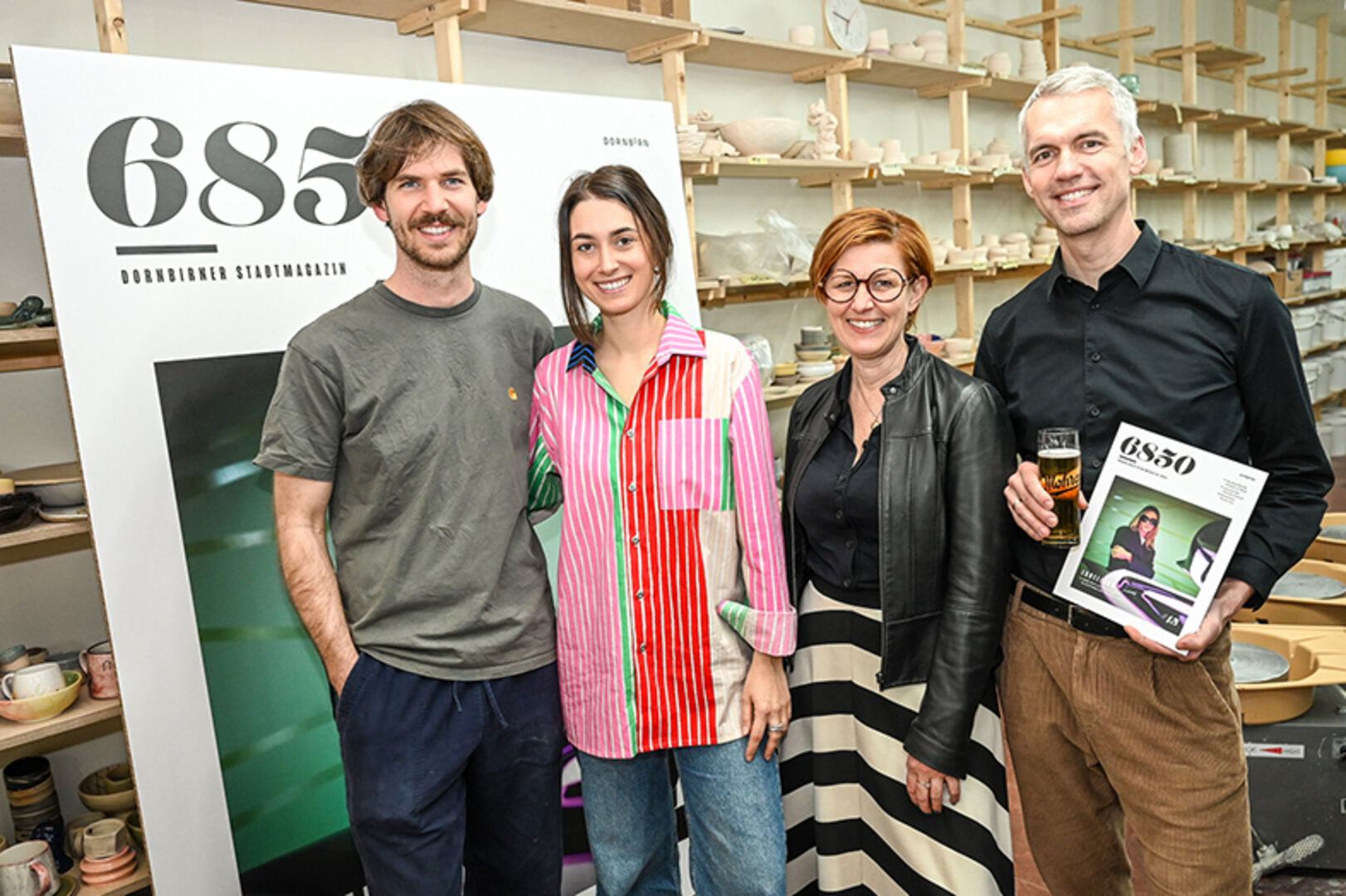 Jonas Hardege &amp; Anna Wieser (beide Tonhalle Dornbirn), Heidi Mark (inside) und Herbert Kaufmann (Stadtmarketing)