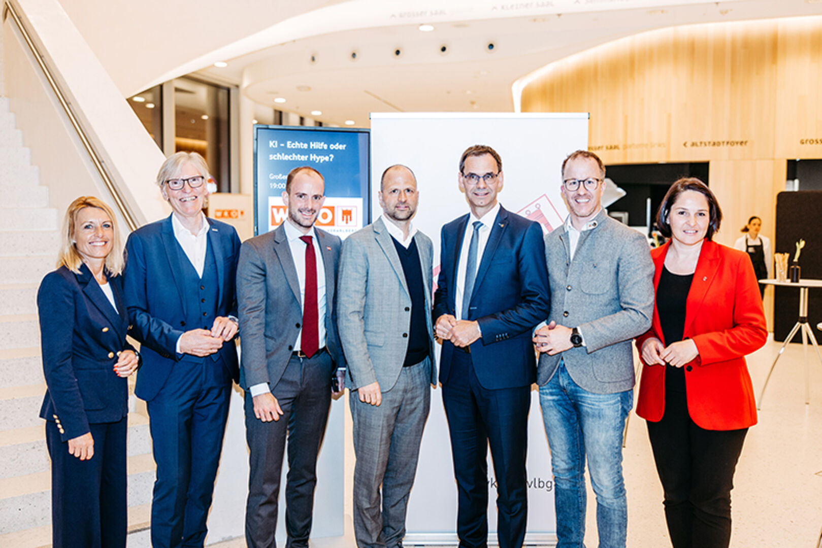 VPräs. Petra Kreuzer, Präs. Wilfried Hopfner, Staatssekr. Florian Tursky, LR Marco Tittler, LH Markus Wallner, LR Christian Gantner, LT VPräs. Monika Vonier