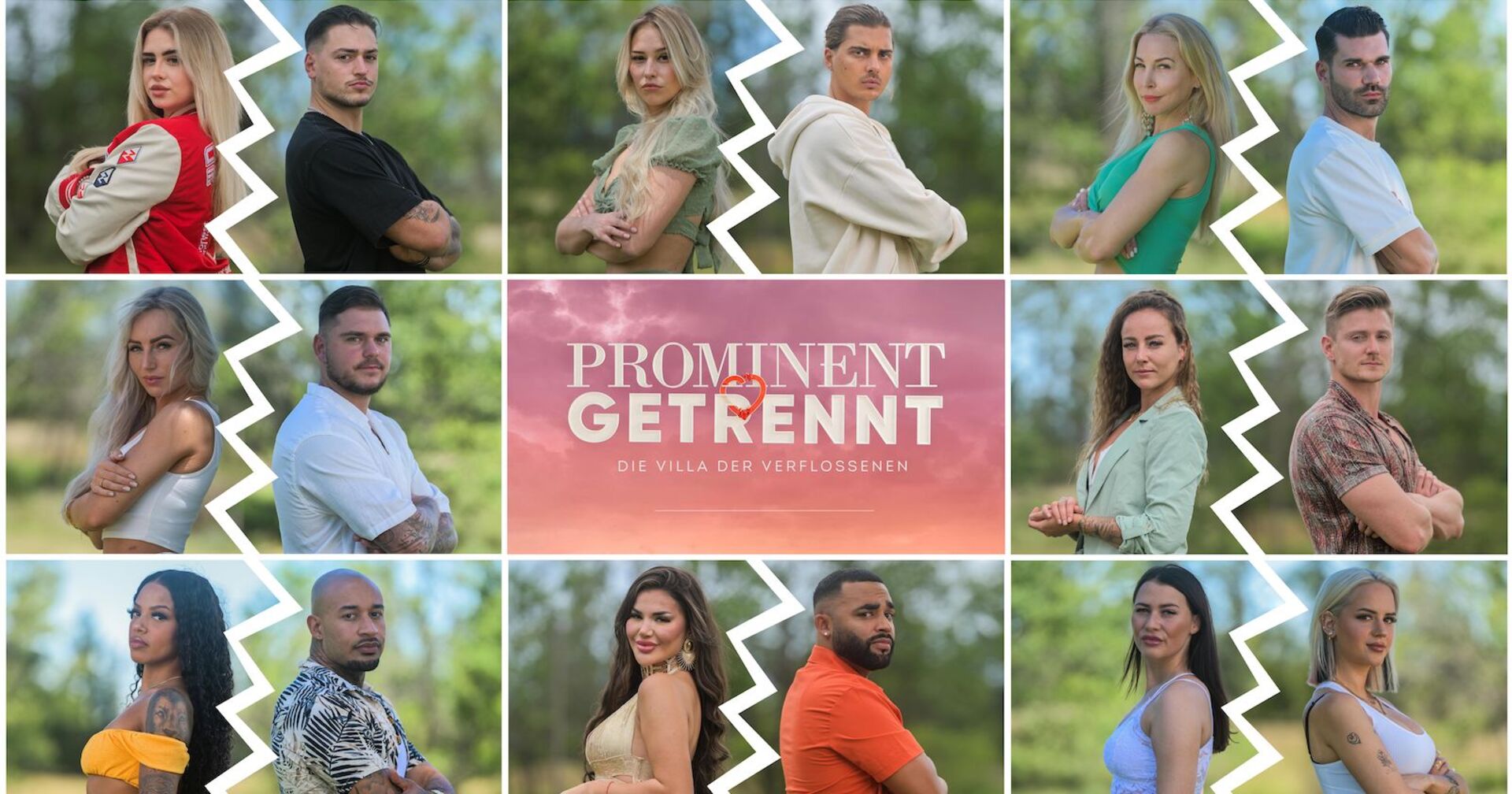 Das Titelbild von &quot;Prominent Getrennt&quot; mit allen Paaren.