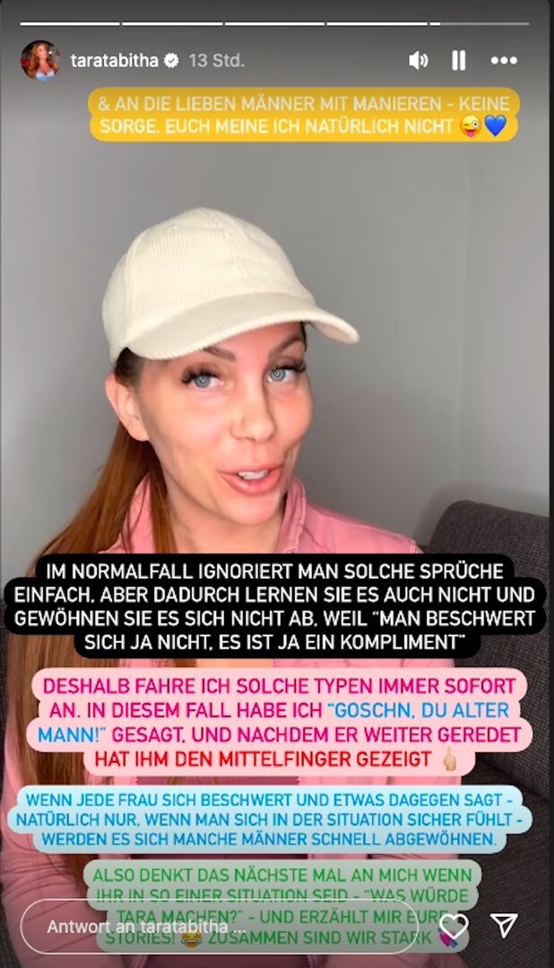 Tara Tabitha in einer Instagram Story