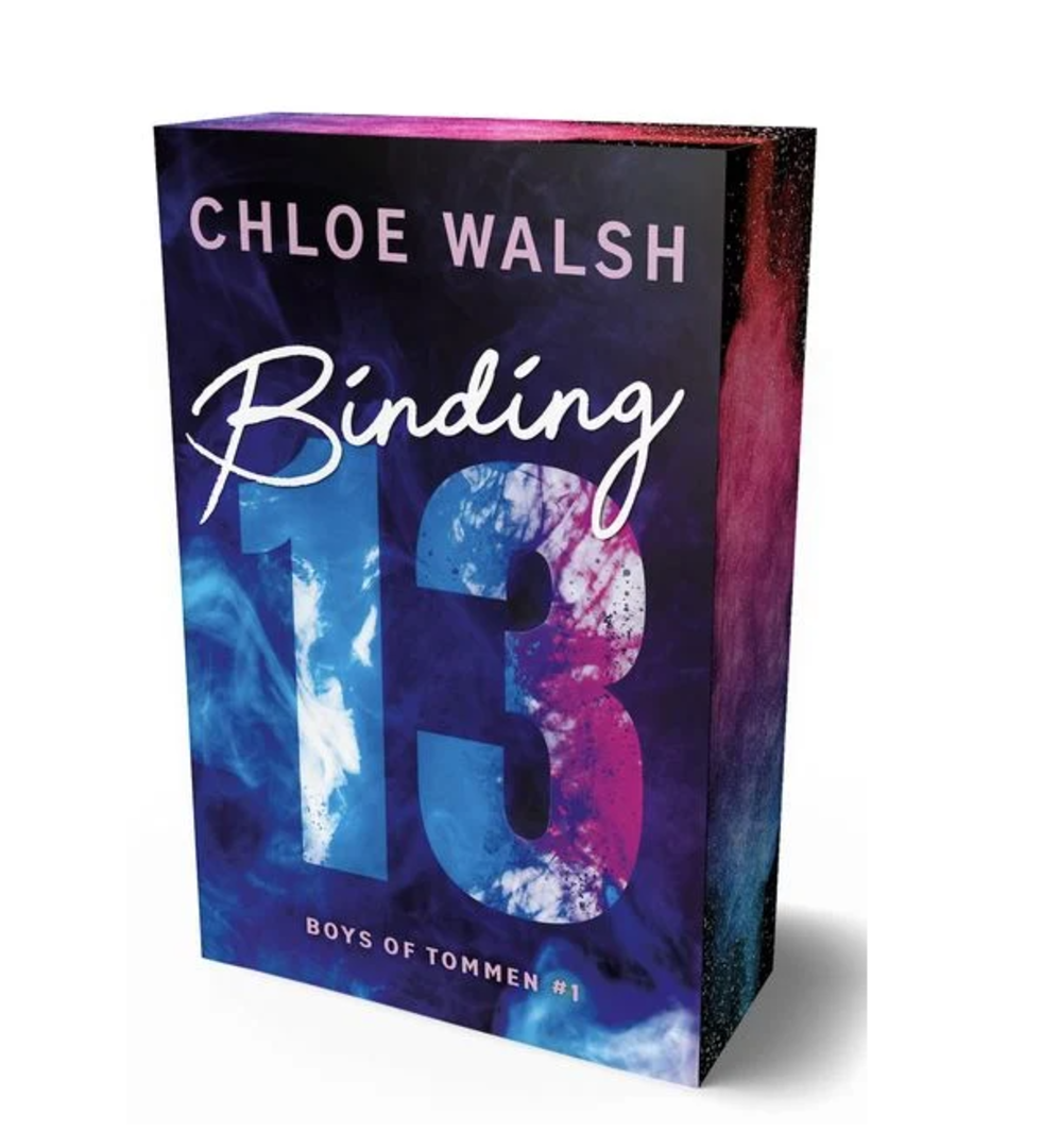 Buchcover mit der Zahl 13 in den Farben Blau, Pink und Violett gehalten