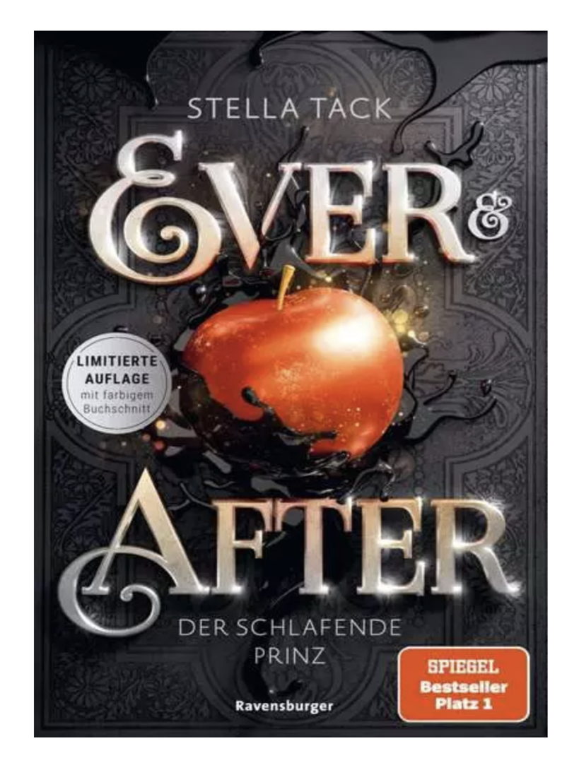 Buchcover mit großer Schrift und einem roten Apfel