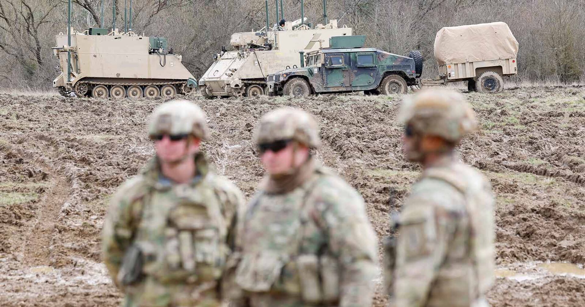 US Soldaten im Rahmen der Übung &quot;Dynamic Front 2023&quot; auf dem Truppenübungsplatz Grafenwöhr in Bayern