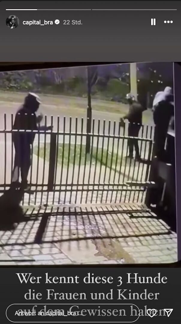 Ein Screenshot von den Tätern, die Capital Bra angegriffen haben.