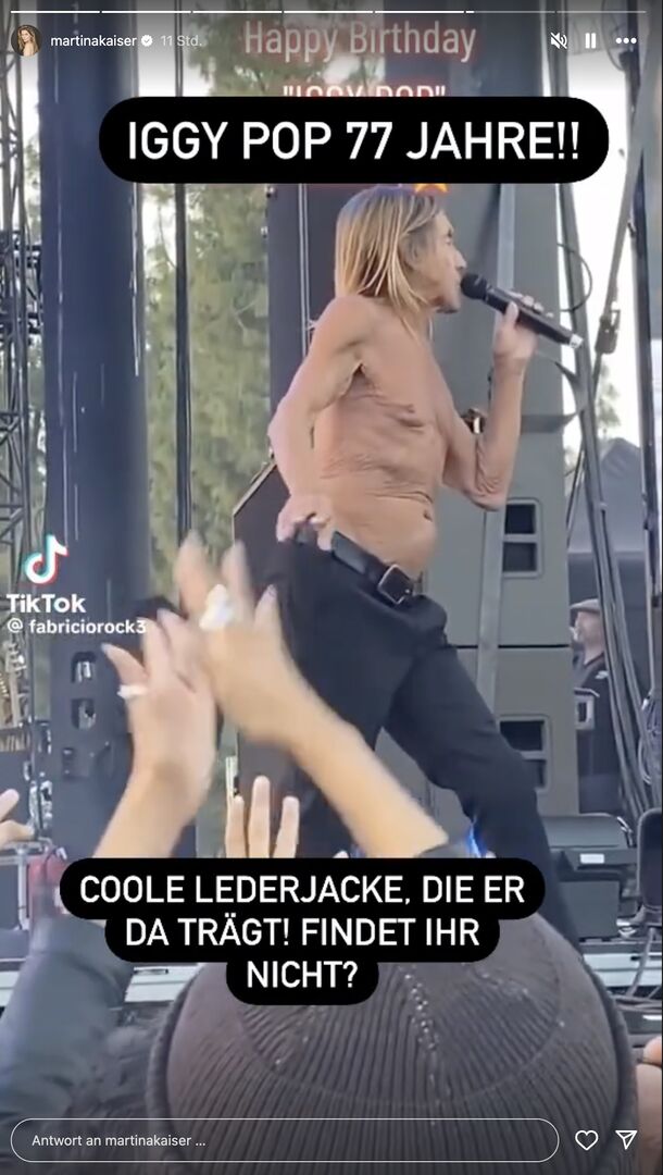 Iggy Pop auf einem Instagram Video.