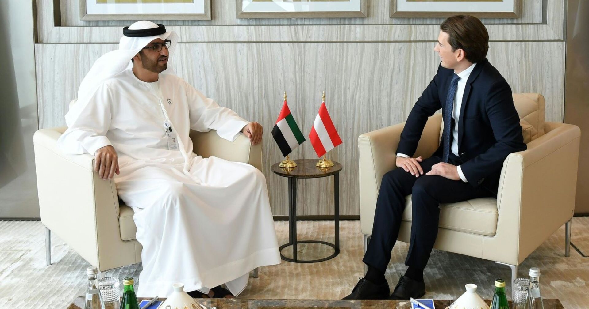 Sebastian Kurz und Sultan Ahmed El Jaber.