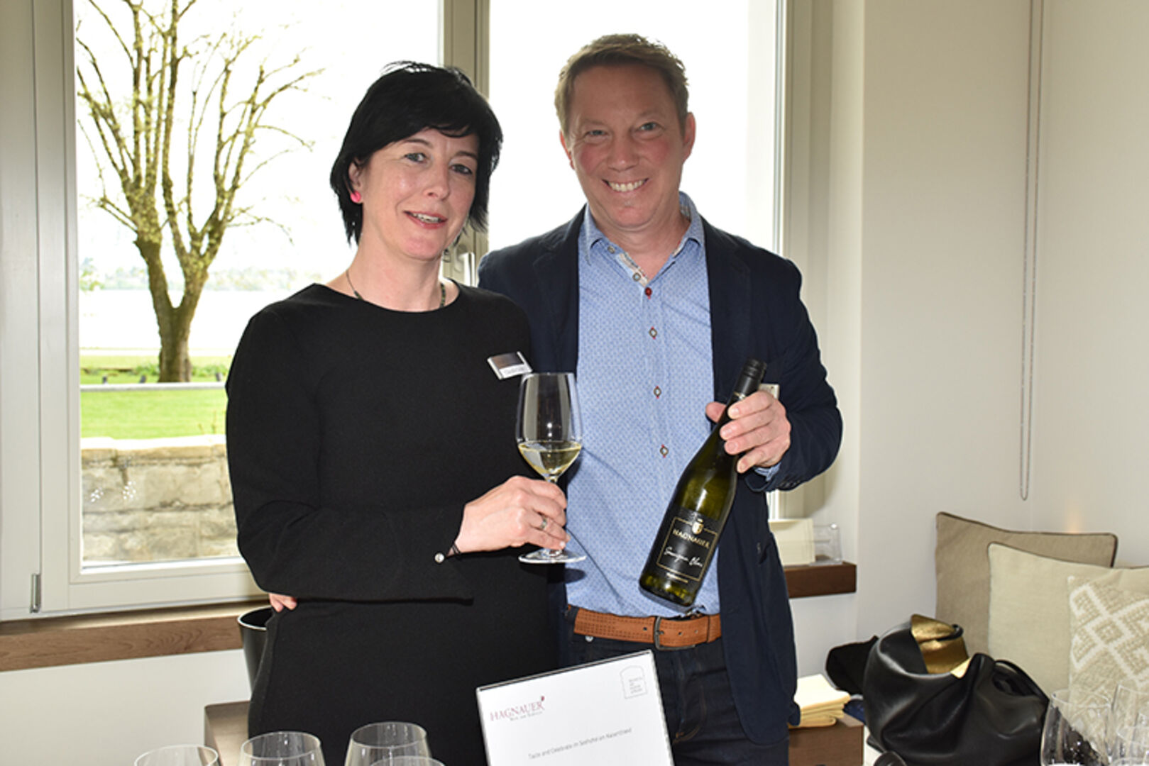 Bei Claudia und Ferdinand Sailer vom Winzerverein Hagnau gab es Hagnauer Weine vom Bodensee.