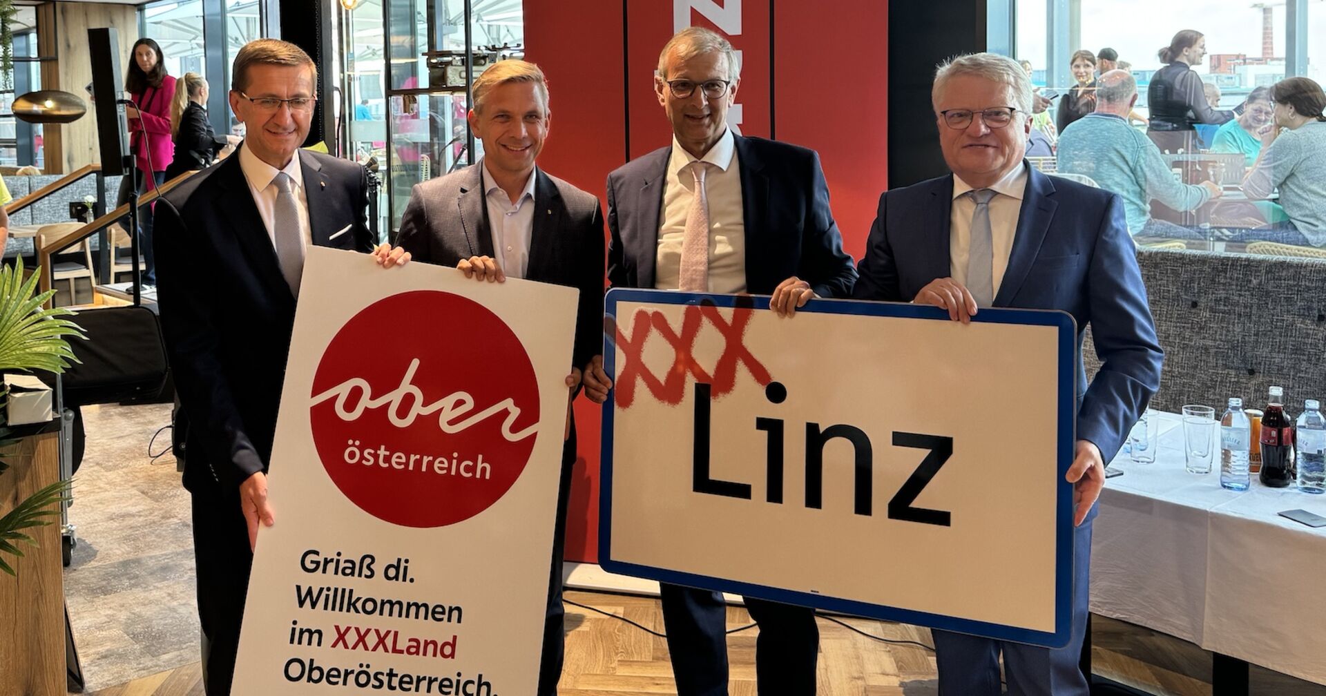 Markus Achleitner, Wolfgang Hattmannsdorfer, Thomas Saliger und Klaus Luger