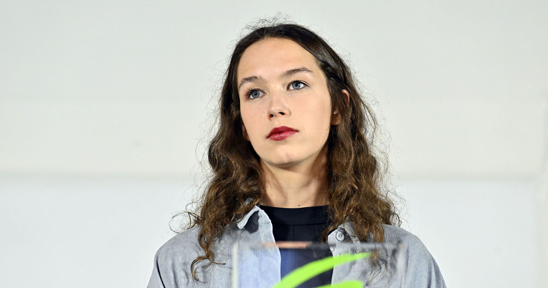 Die Spitzenkandidatin der Grünen für die EU-Wahl, Lena Schilling, im Rahmen einer Pressekonferenz