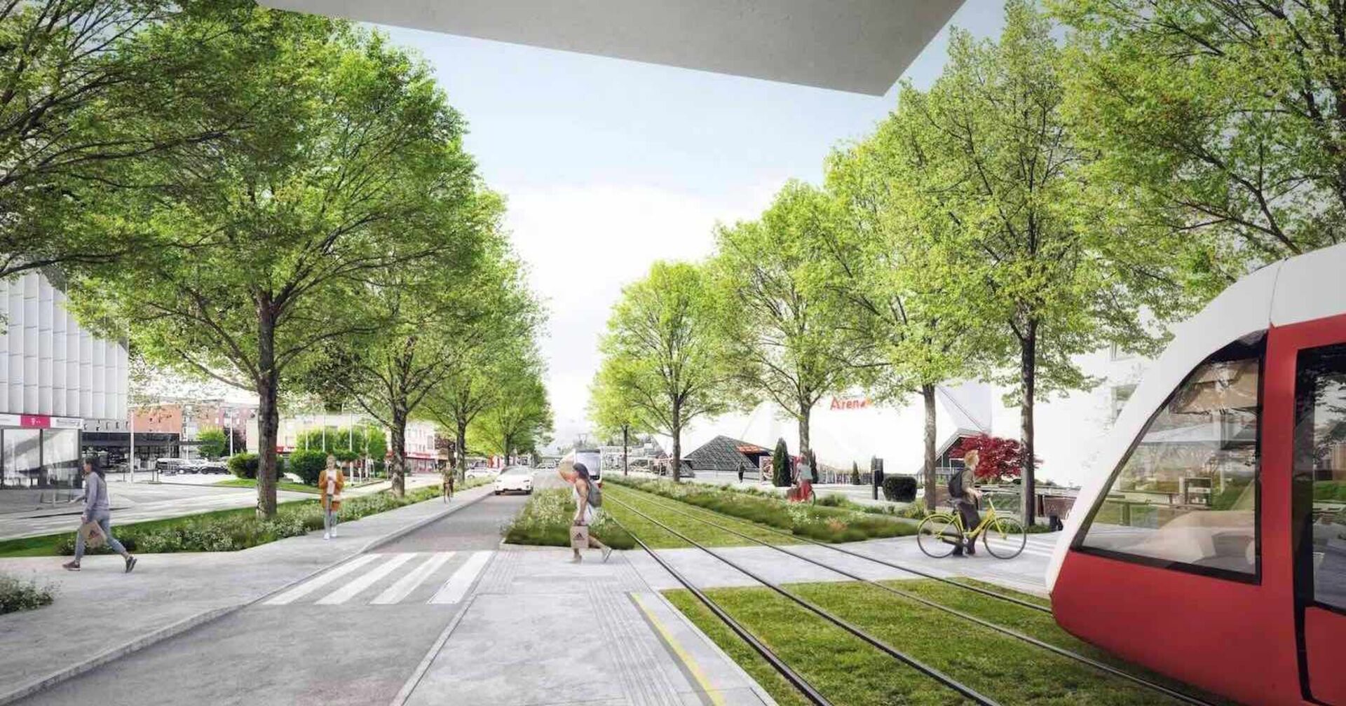 Visualisierung der S-Link-Stadtbahn.