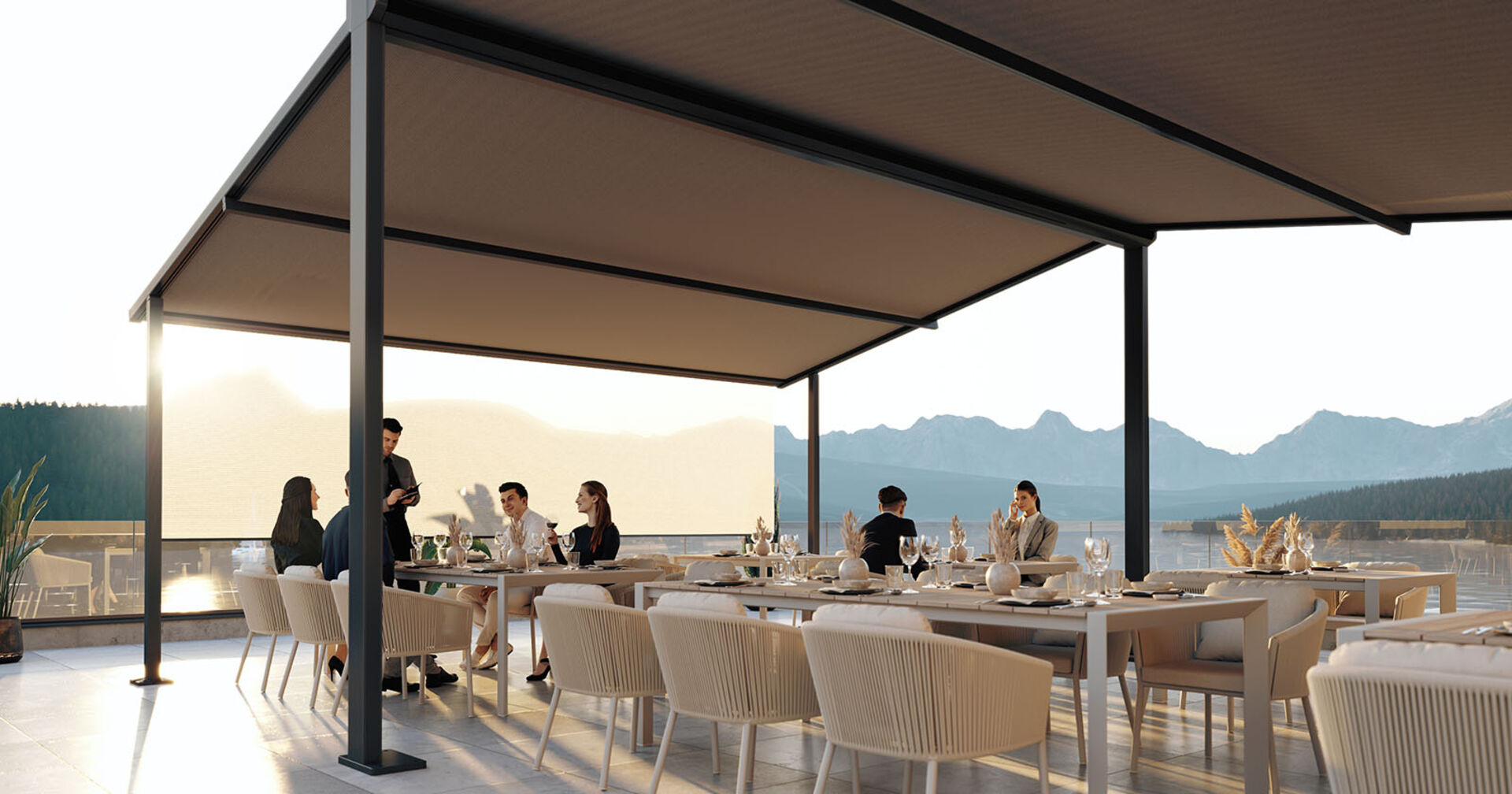 Sonnenschutz auch in den späten Stunden mit dem Variovolant.