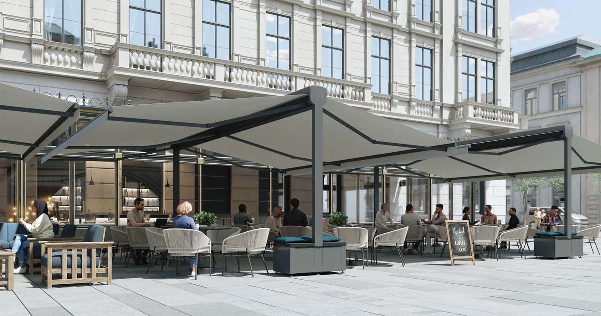 Die WINGLIGHT ist mit funktionaler Beschwerungsbox erhältlich.