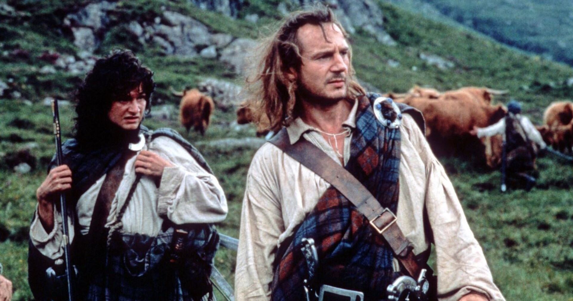 Filmszene aus &quot;Rob Roy&quot;: Brian McCardie mit Liam Neeson.
