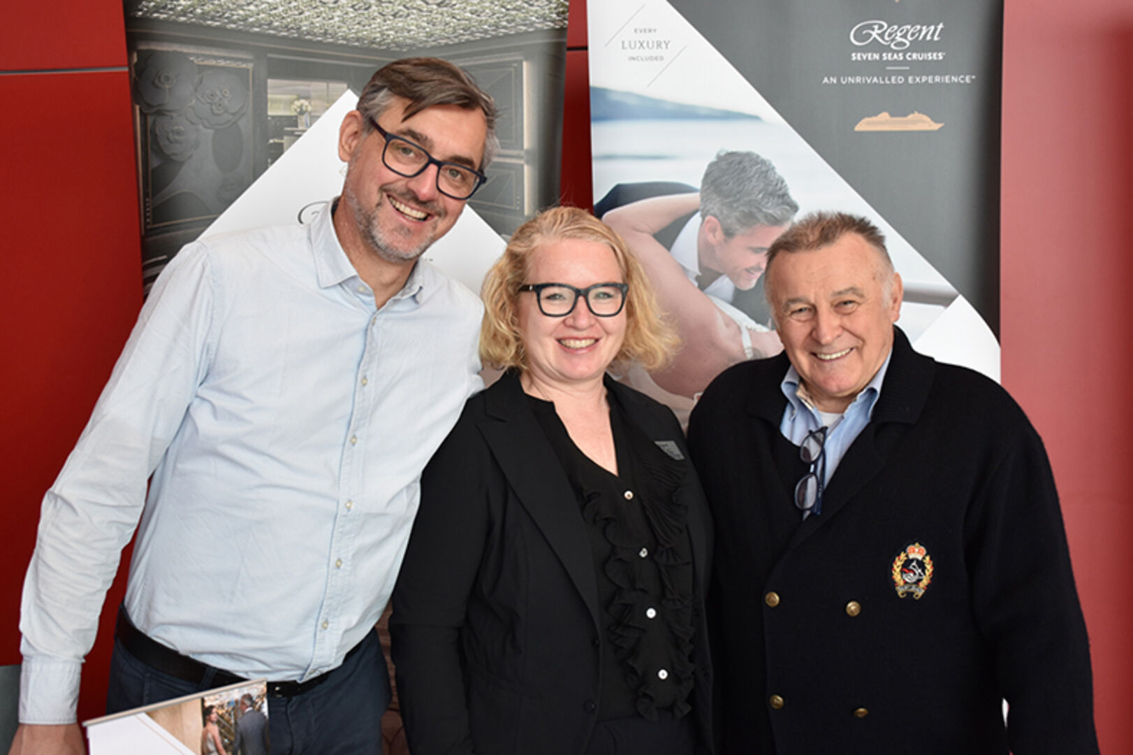 Michael Nowatzki (NCL Norwegian Cruise Line), Sabine Franz (Regen-Seven Seas Cruises), Manfred Jägersberger-Greul (Caravelle-Seereisen)