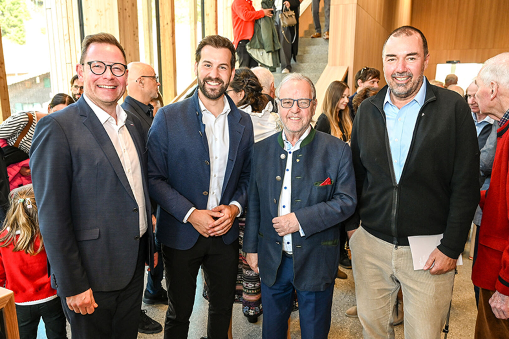 ORF Landesdirektor Markus Klement,  Bgm. Simon Tschann (Bludenz), Paul  Pfefferkorn (Hotel Krone Lech) und SO Tourismus Markus Kegele (v. li.)