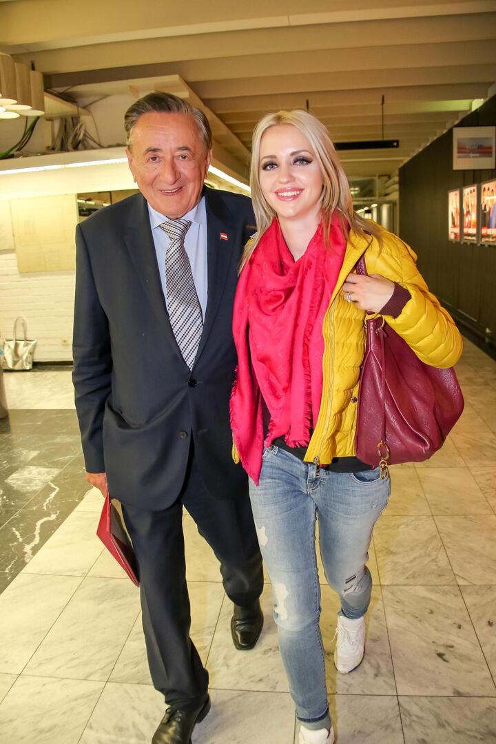 Cathy Lugner und Richard Lugner im ORF Zentrum Wien.