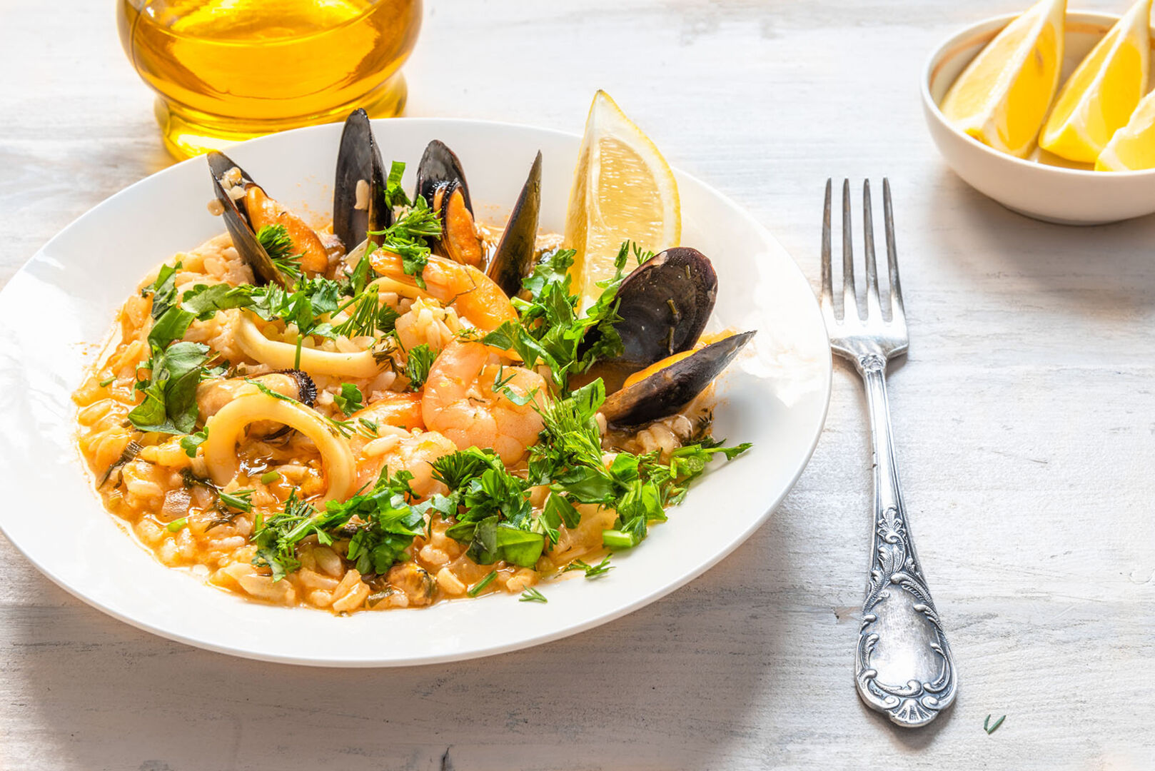 Risotto mit Meeresfrüchten | Credit: iStock.com/Stanislav Ostranitsa