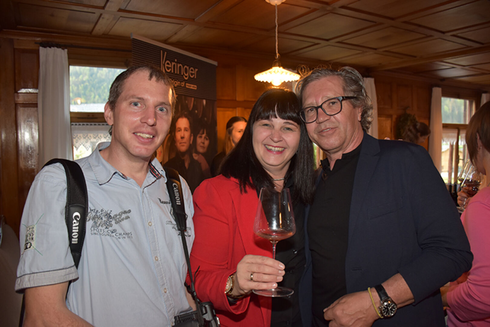 Berufsfotograf Stefan Zangerl, Marietta Keringer (Weingut Keringer, Neusiedlersee) und Bruno Ratz (Pfanner &amp; Gutmann)