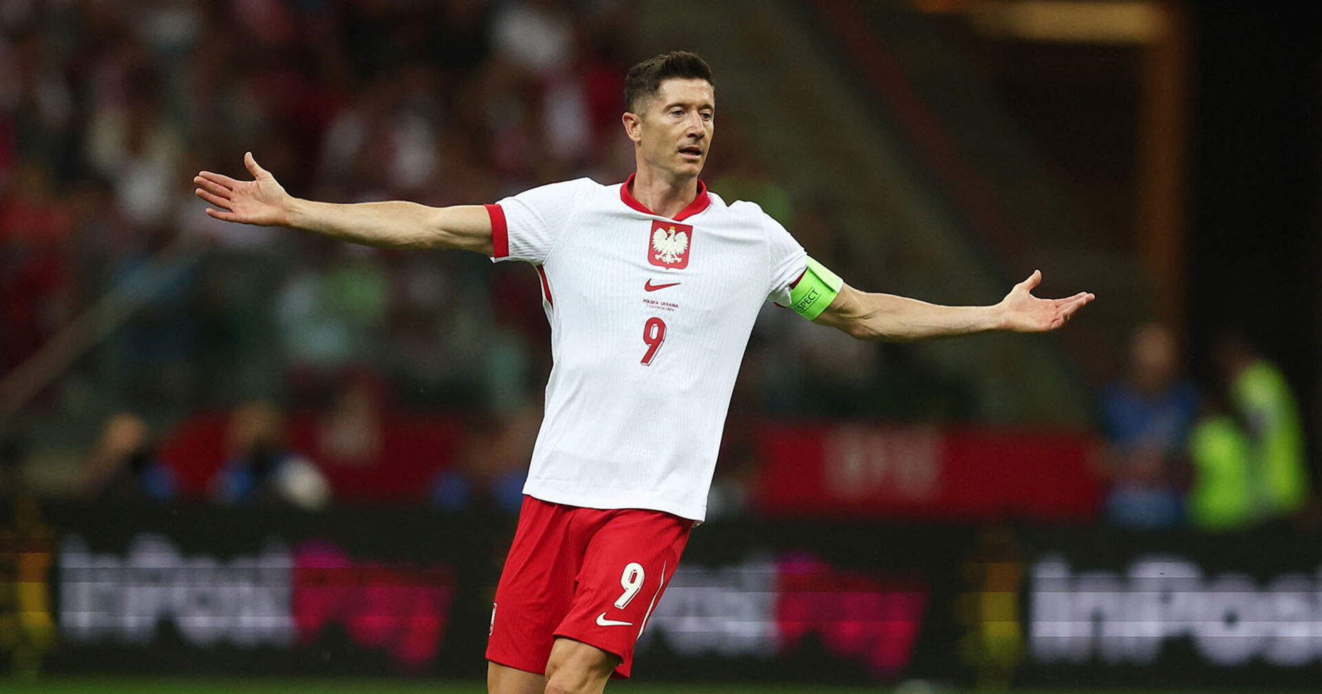 Robert Lewandowski im Rahmen des Fußball-Länderspiels Polen gegen Ukraine.