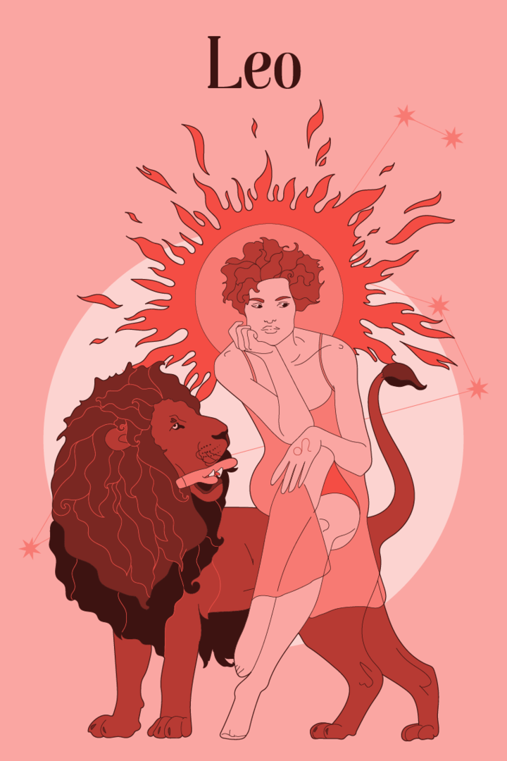 Eine Frau sitzt auf einem Löwen