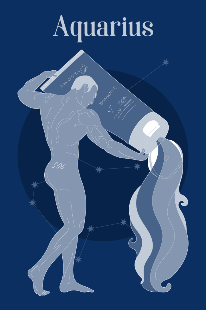 gezeichnetes Bild des Sternzeichen Wassermann