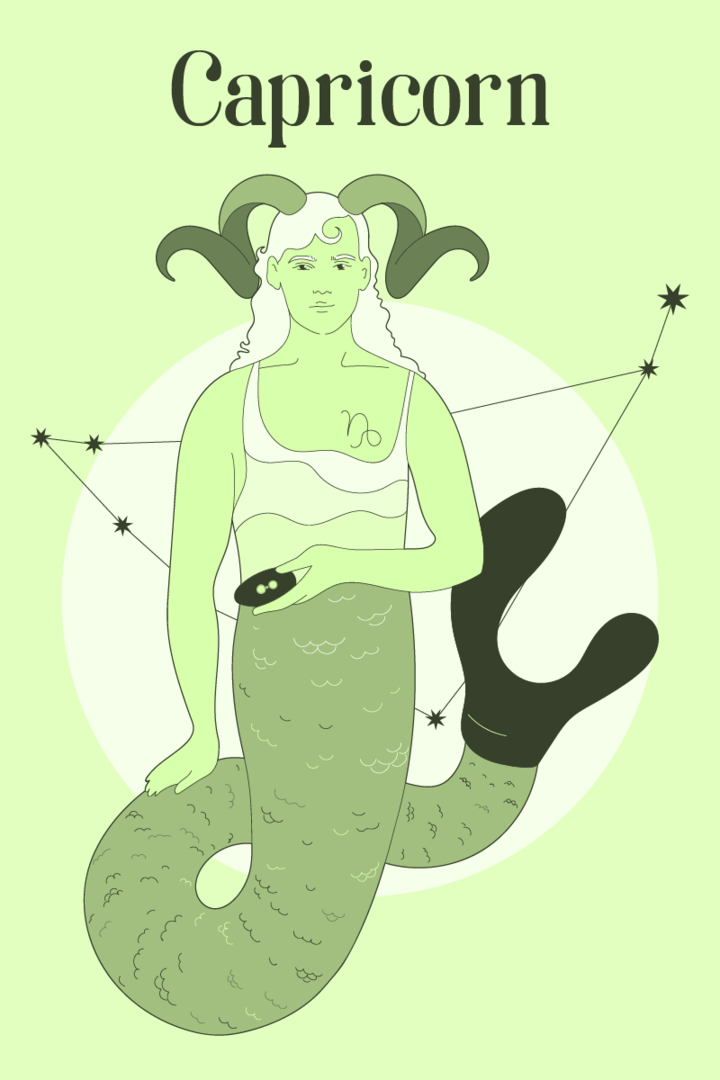Gezeichnetes Bild des Sternzeichen Steinbock