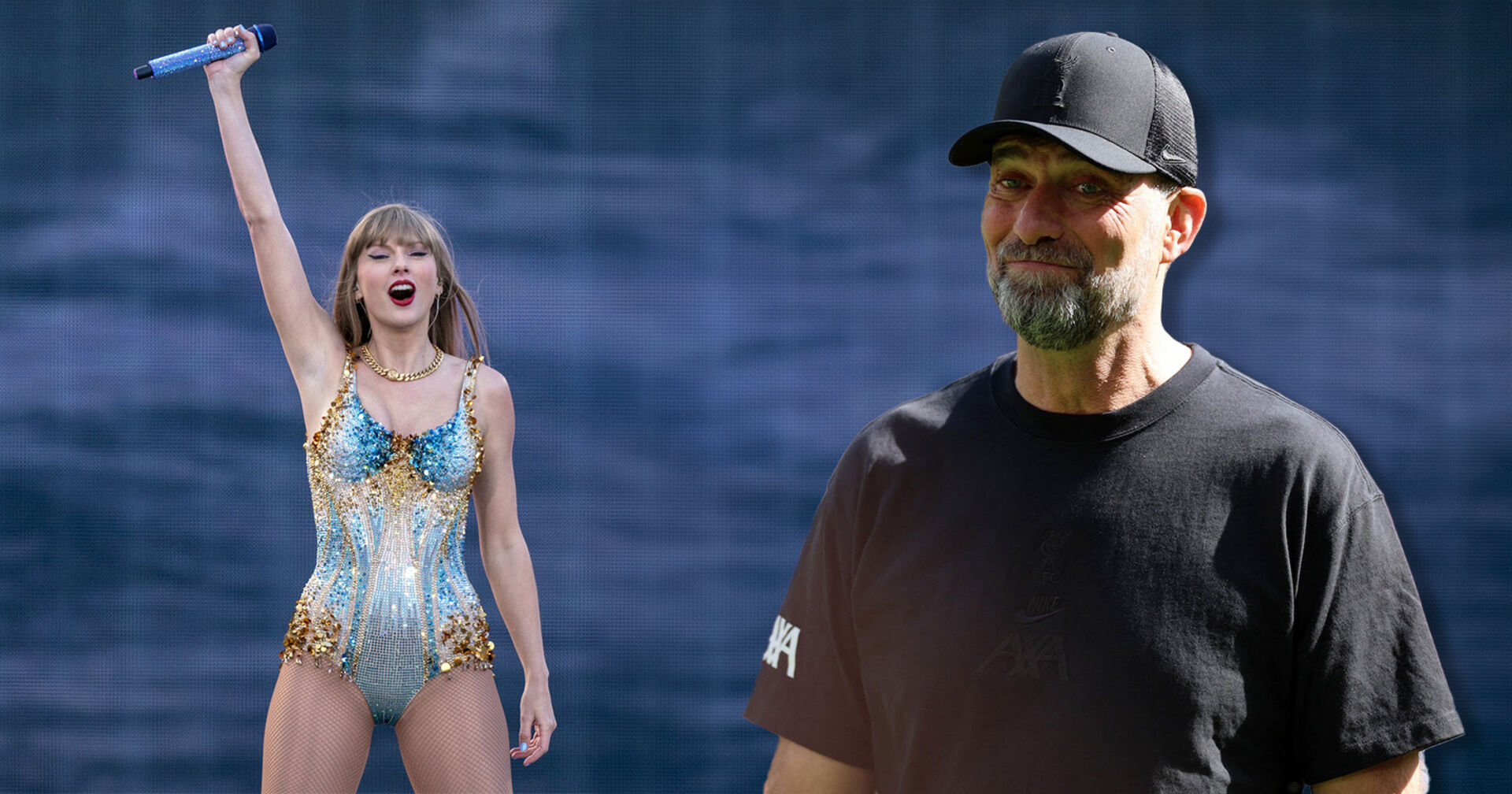 Jürgen Klopp und Taylor Swift auf einem Foto.
