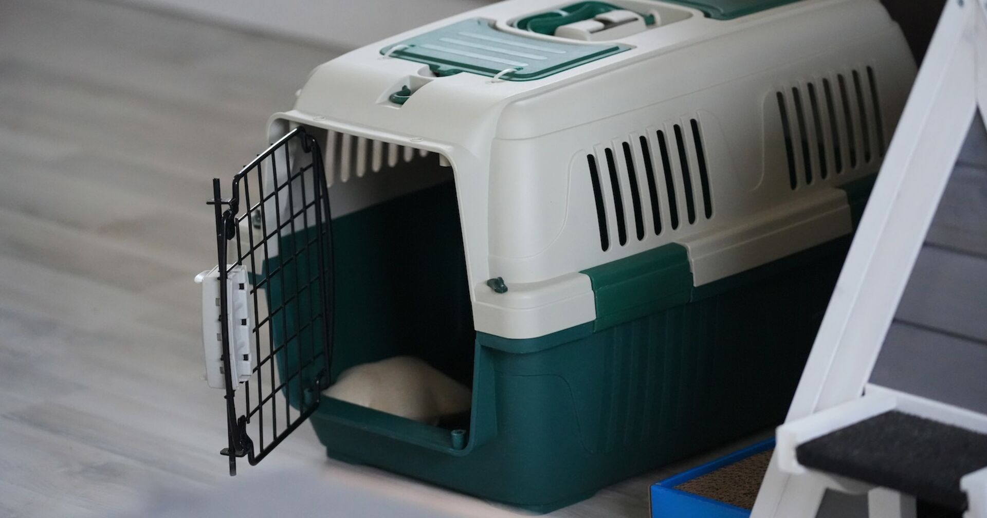 Katzenbox ohne Katze.