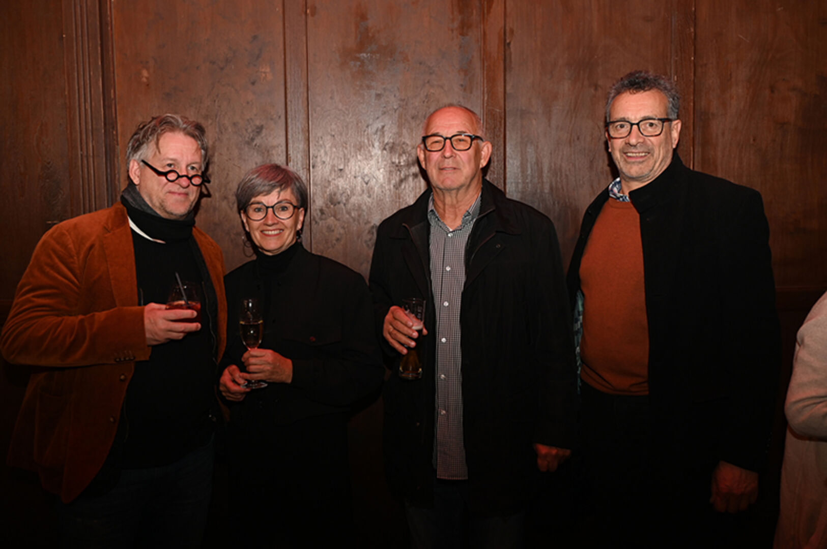 Armin und Hildegard Weber, Willi  Pramstaller, Clemens Gall gaben sich ein Stelldichein zum Jubiläum.