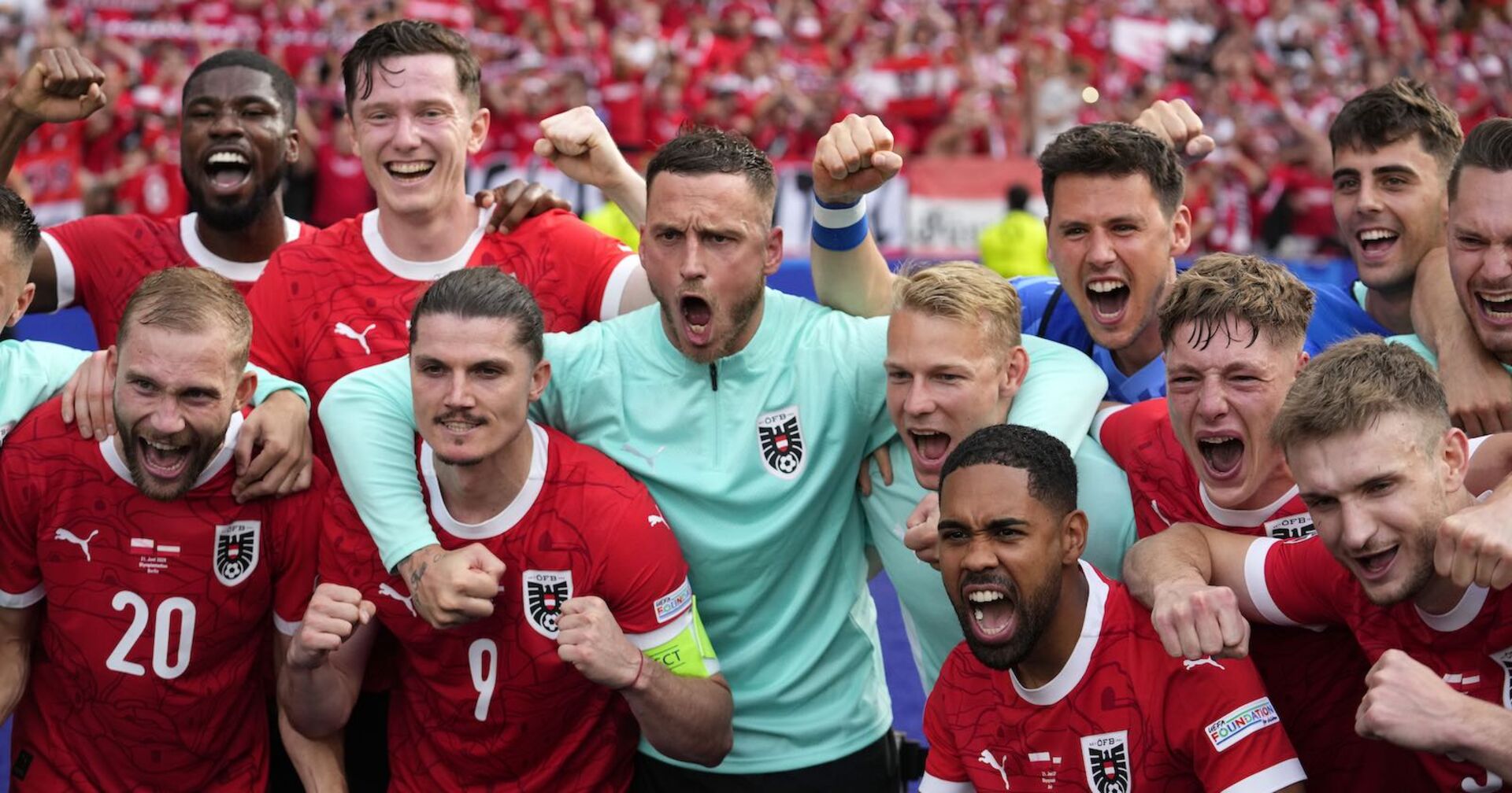 Die österreichische Nationalmannschaft bei der EURO 2024.