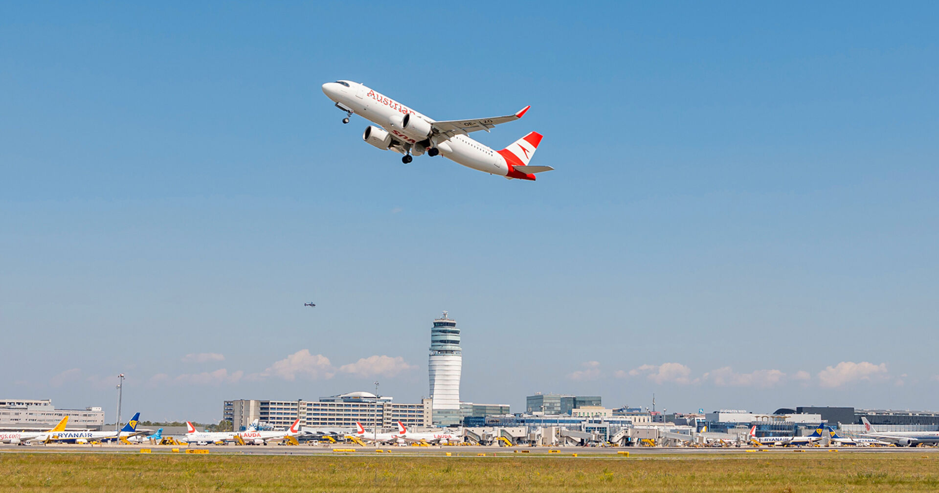 Maschine der Austrian Airlines beim Abflug | Credit: Flughafen Wien AG