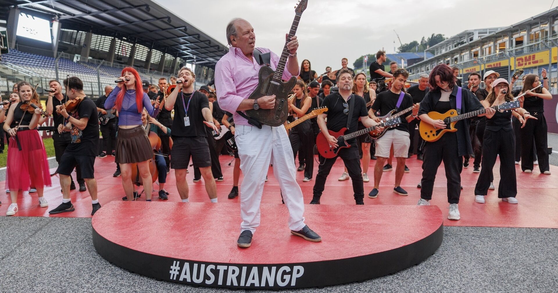 Der deutsche Komponist Hans Zimmer am Samstag, 29. Juni 2024, anlässlich der Generalprobe für die Österreichische Hymne im Rahmen des Großen Preis von Österreich am Red Bull Ring in Spielberg.