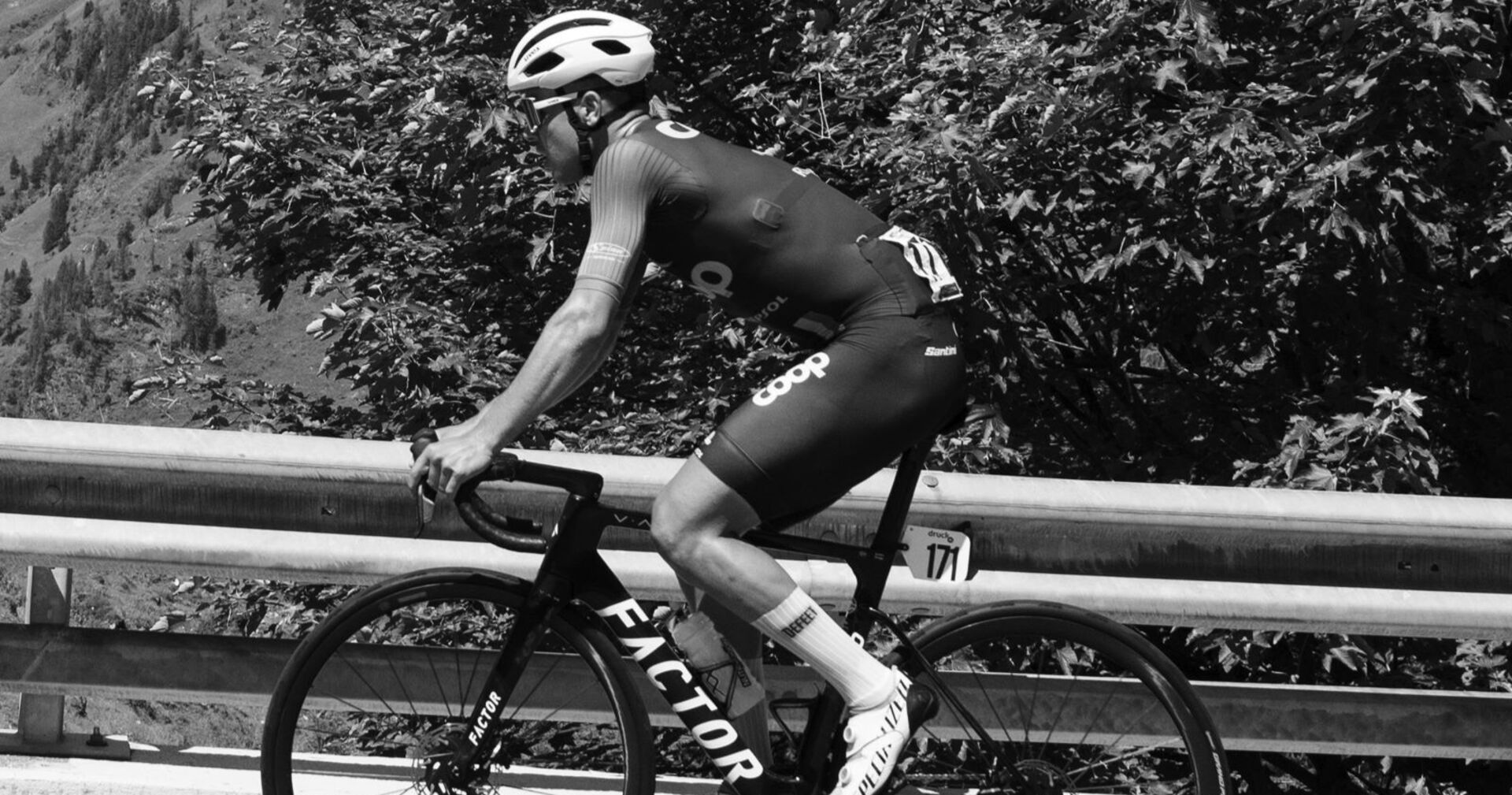 Radrennfahrer Drege im Rennen