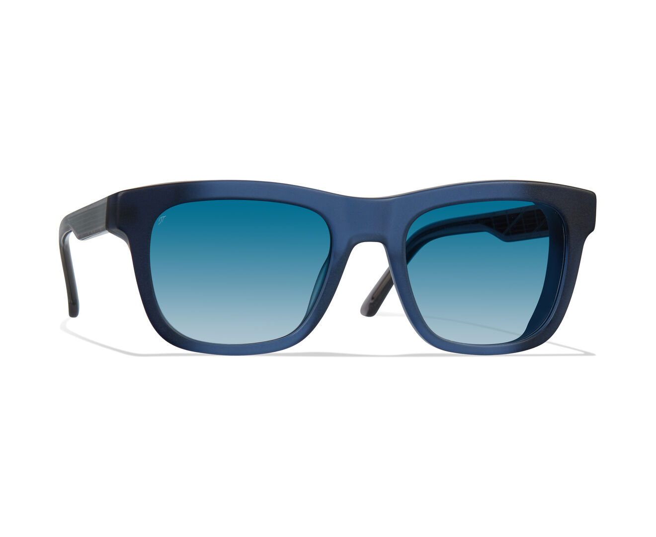 Sonnenbrille mit blauem Rahmen