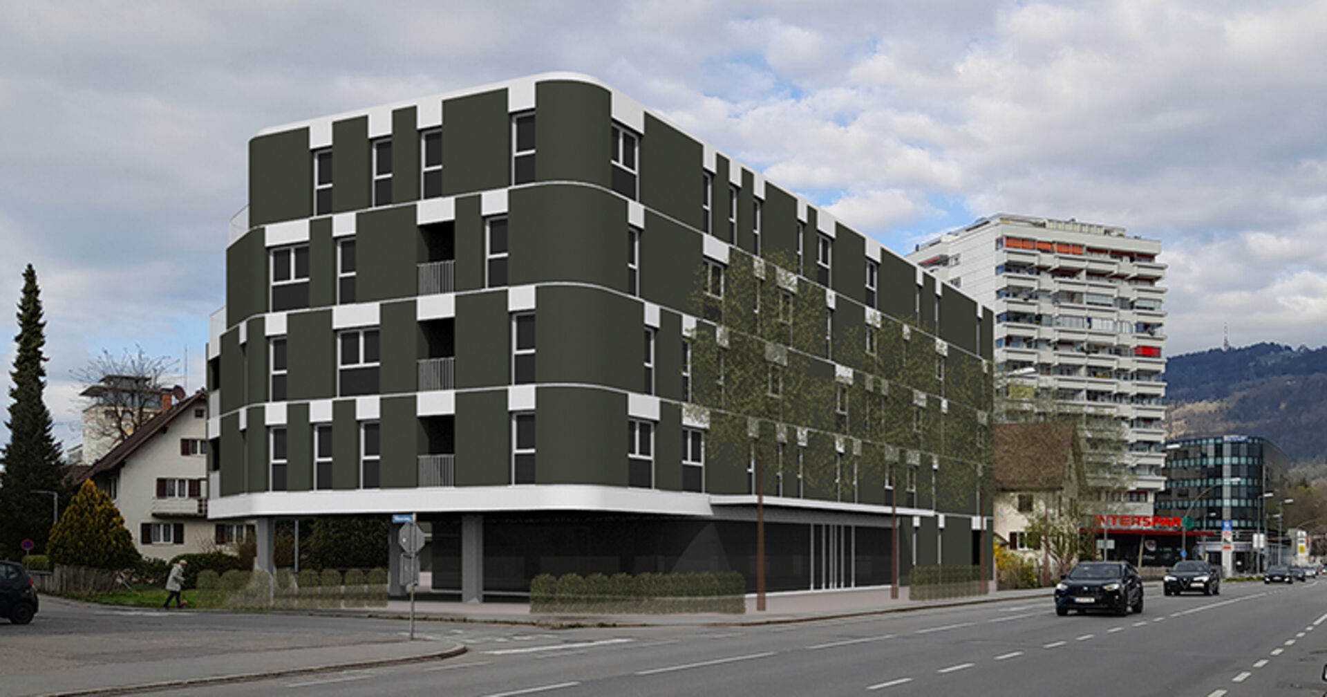 Entwürfe der Gebäude, die tatsächliche Gestaltung kann davon abweichen..