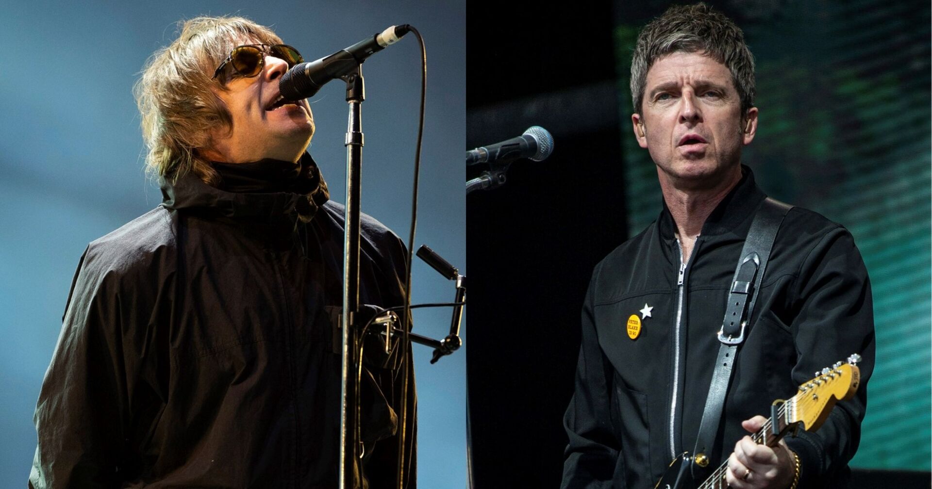 Die beiden Brüder Liam und Noel Gallagher auf der Bühne