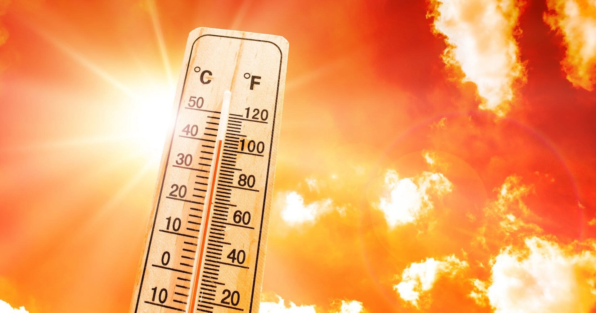 Thermometer vor der Sonne