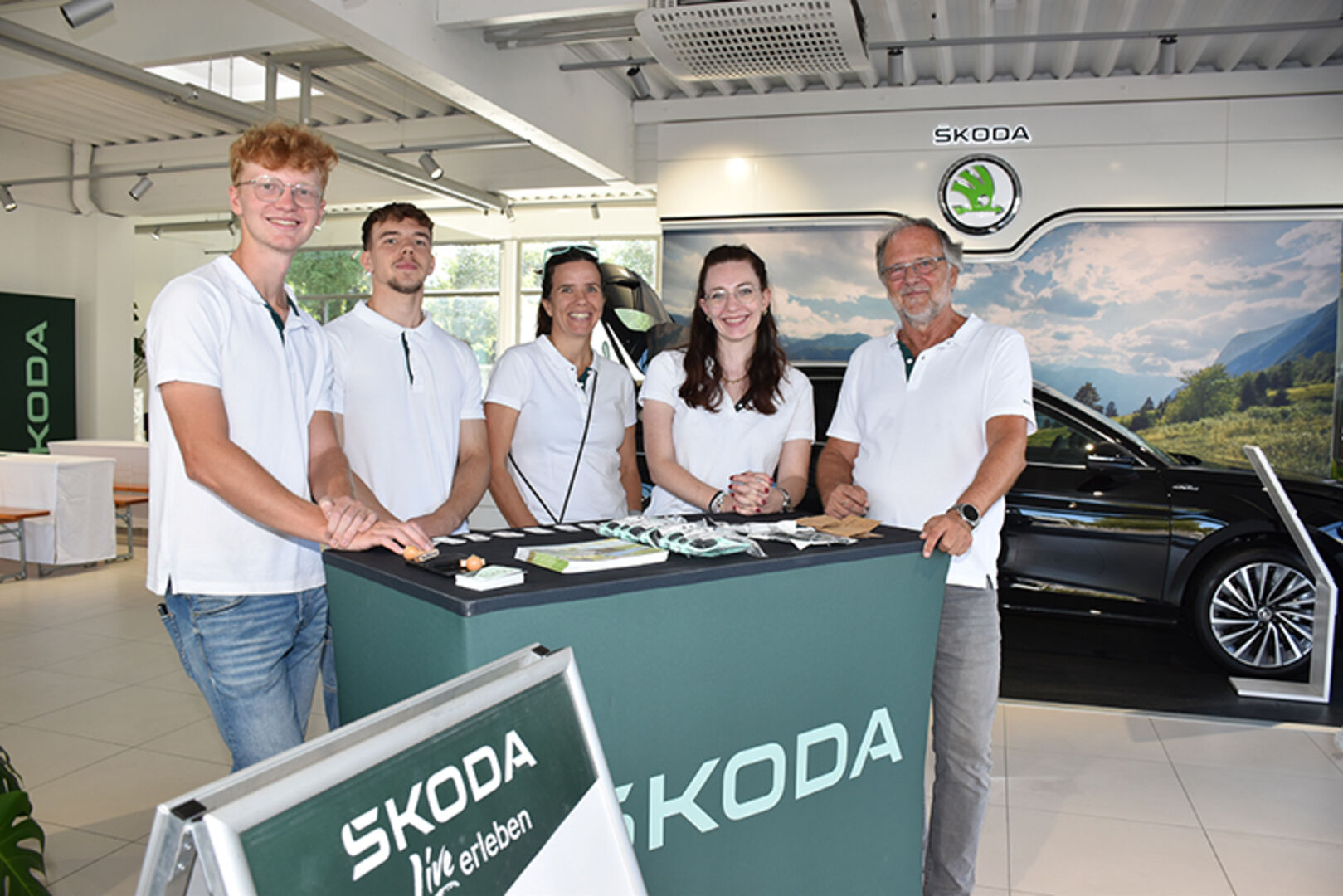 Von der Skoda-Eventagentur: Matthias Wieseneder, Robert Grabowski, Tanja Grallert, Patricia Gruschwitz und Harald Steinhagen (Inspiria Event Service)