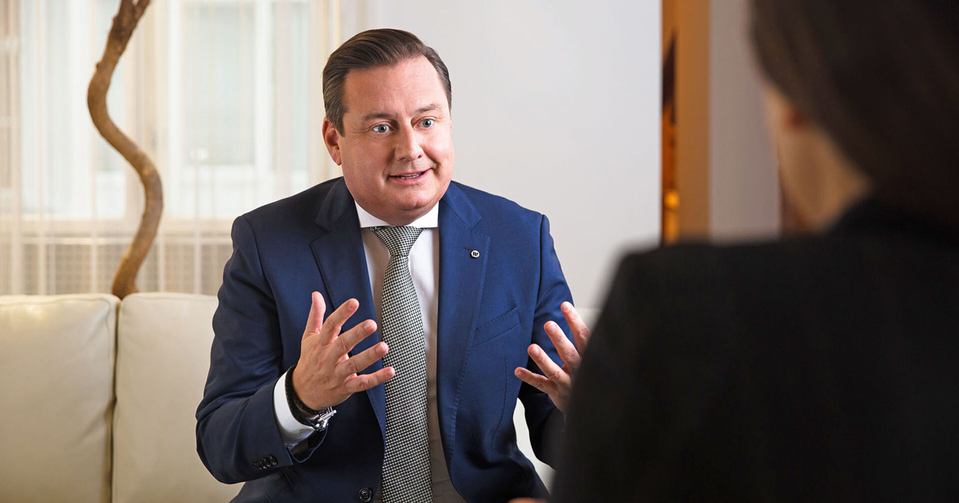 Der steirische ÖVP-Spitzenkandidat Kurt Egger im Rahmen eines Interviews.