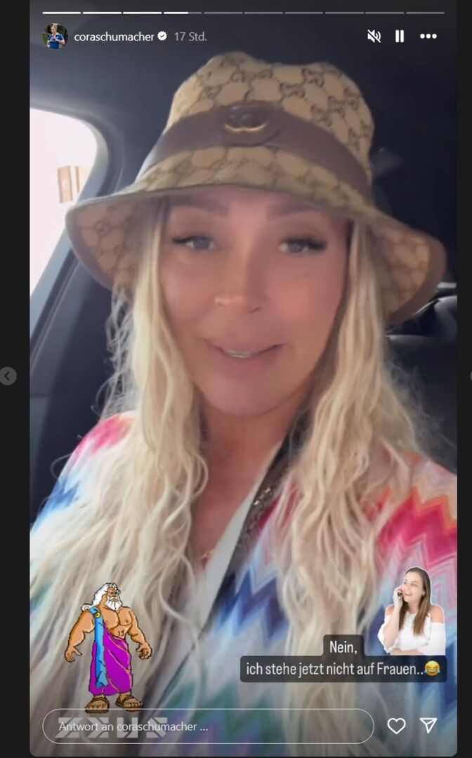 Cora Schumacher Instagram-Story Screenshot