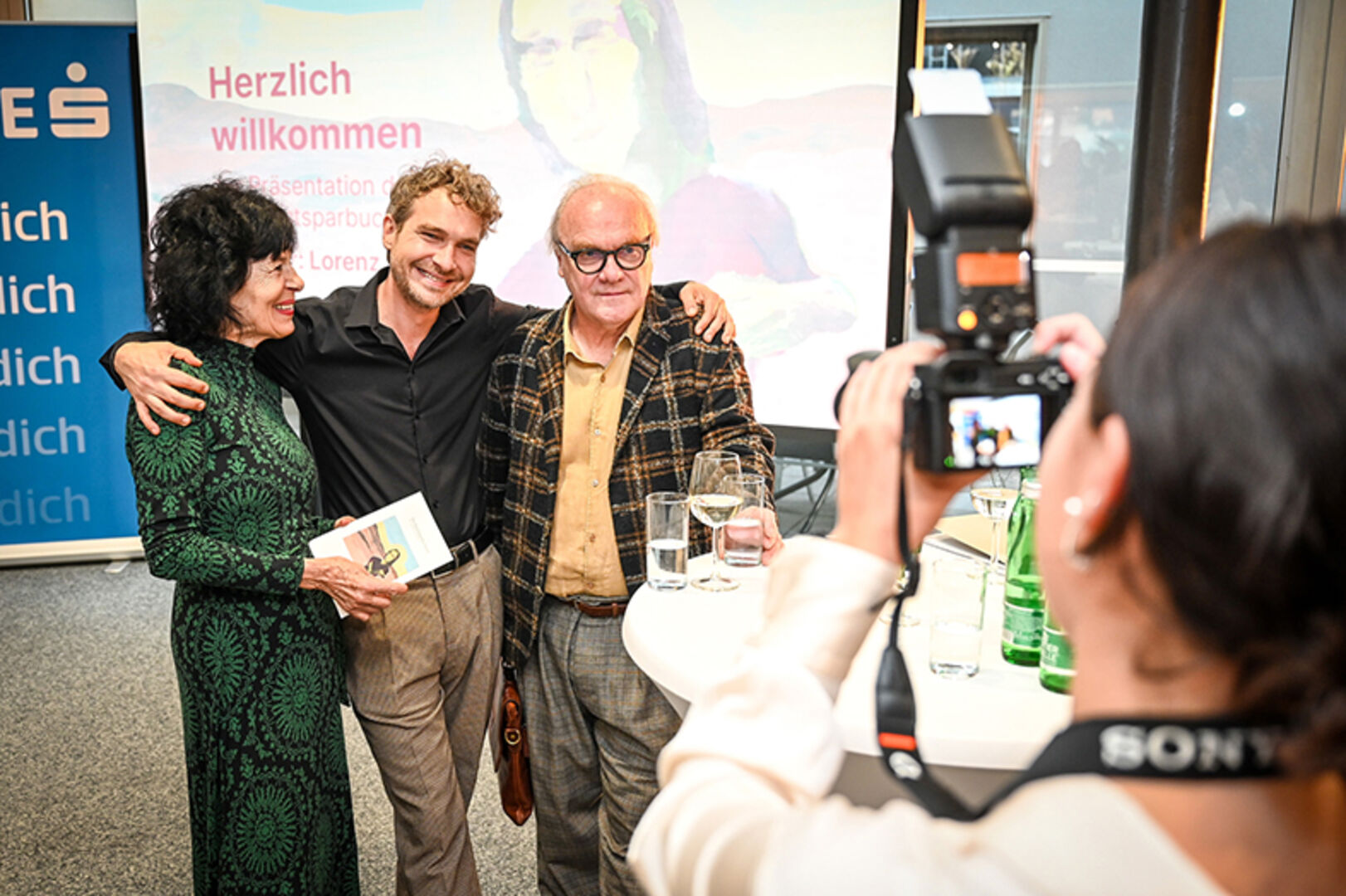 Künstler mit Eltern: Monika Helfer, Lorenz Helfer &amp; Michael Köhlmeier (v. li.)